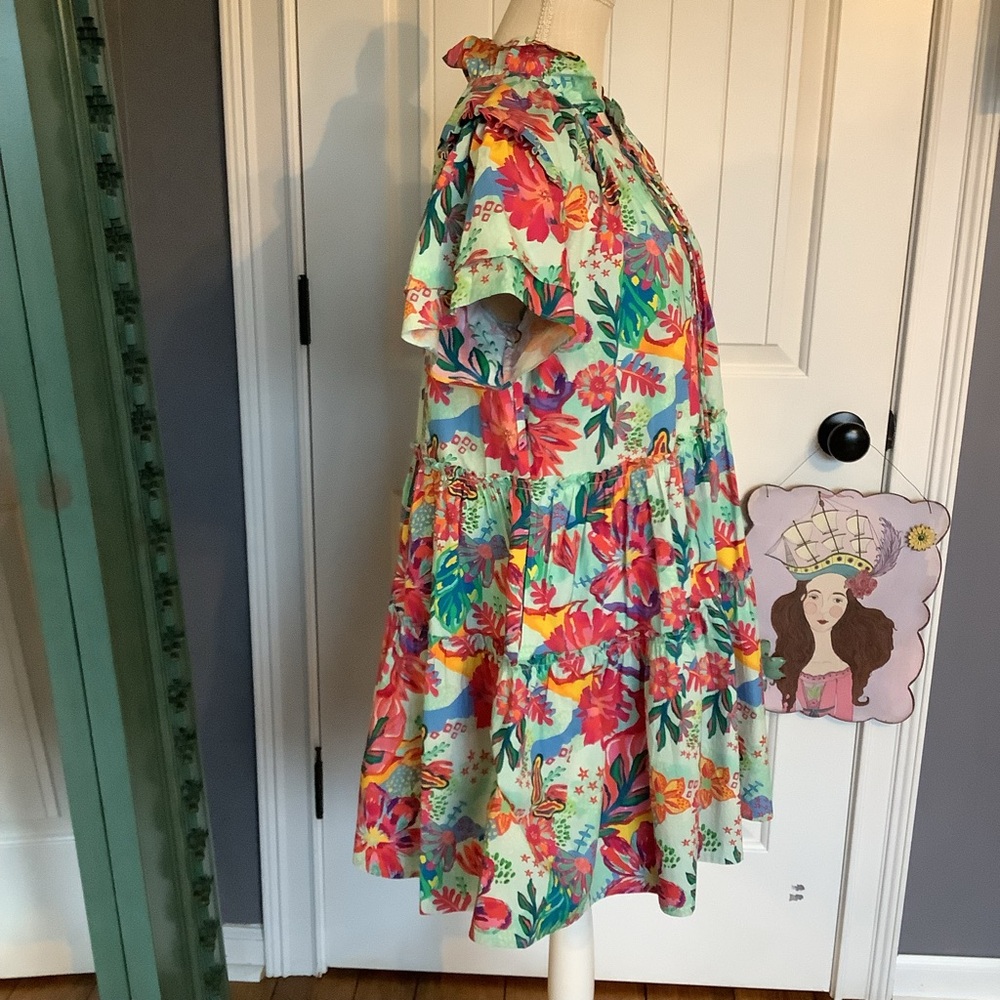 Sohana Floral Tiered Short-Sleeve Dress - Multicolor Print - Picture 3 of 7